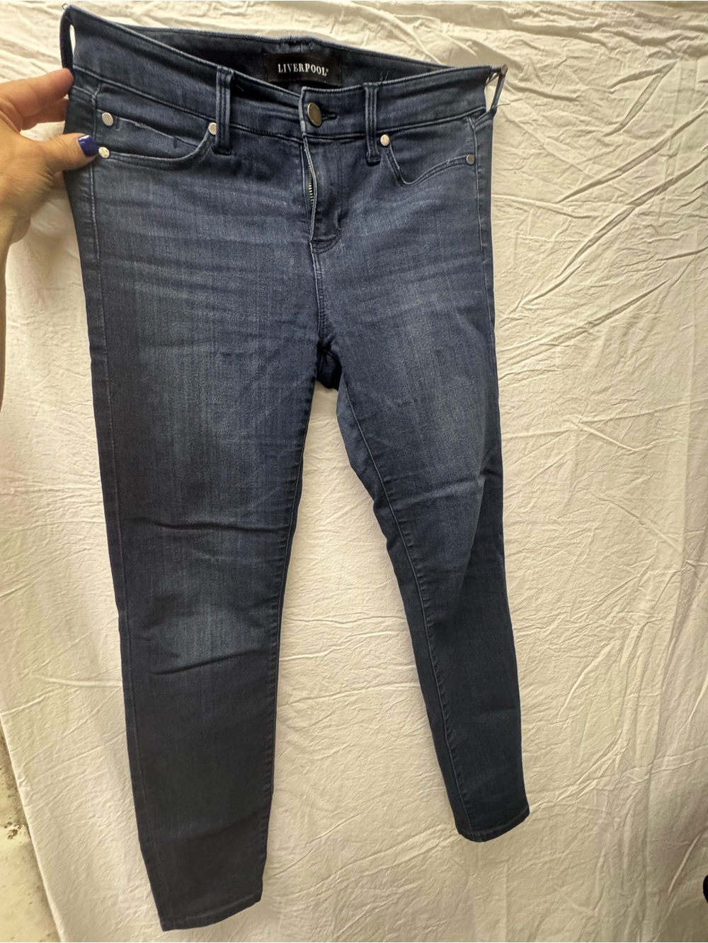 Liverpool Dark Blue Ankle Skinny Jeans